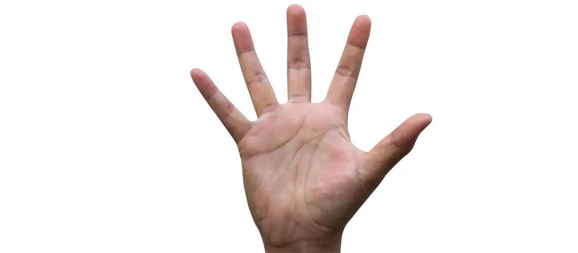 Image of Hand displaying five fingers